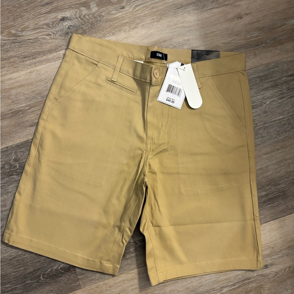 Men's Start Tan Chino Shorts Sz 32 NWT